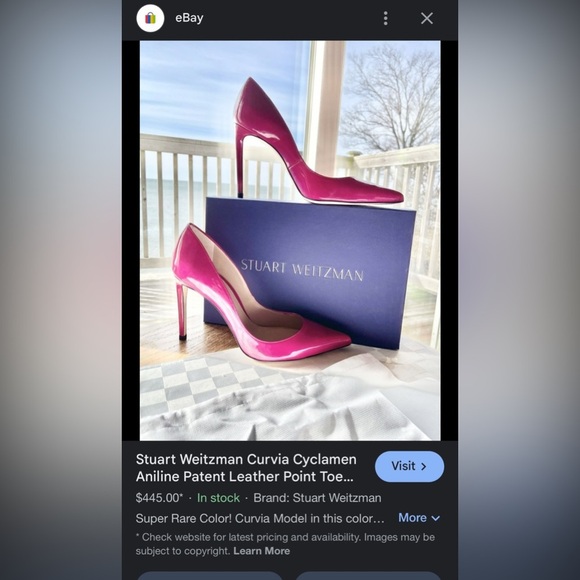 Stuart Weitzman 'Stuart Kitten' Leather Pump in Hot Pink 1.5 inch heel - Picture 3 of 10